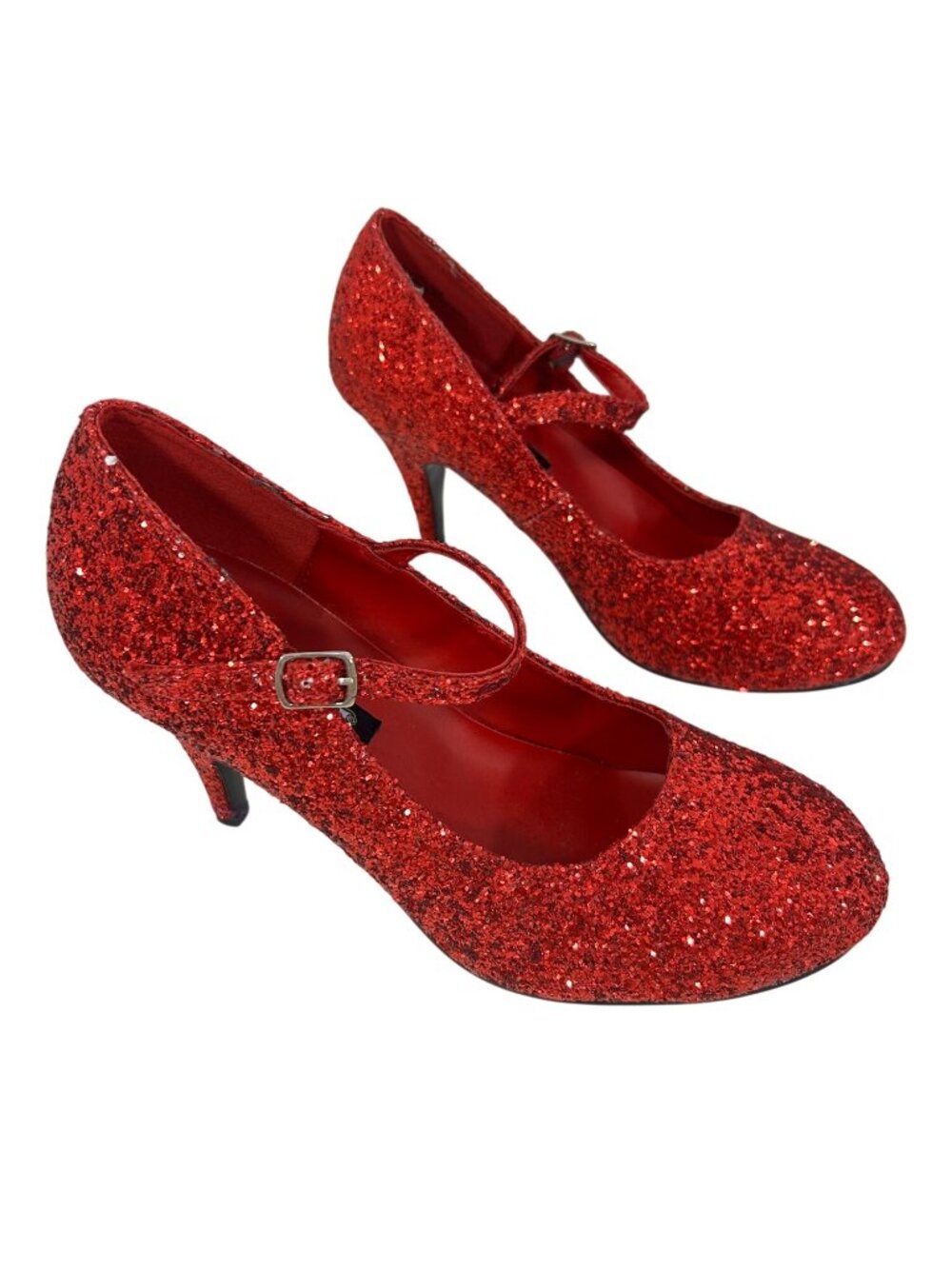 Dorothy Ruby Slippers Funtasma Glinda -50G Red Glitter Mary Jane Heels 9M 3.5”